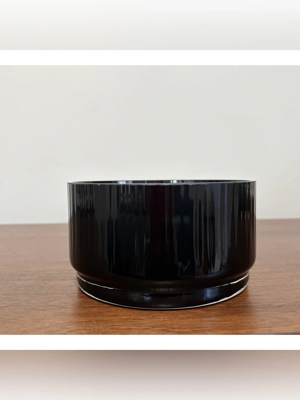 Vintage MCM Krosno Handmade Poland Glass Vase Black 3.5” X 5.75”